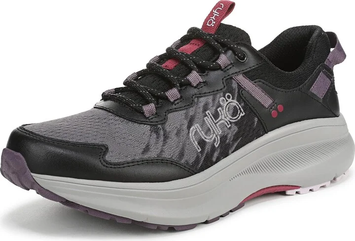 Ryka Womens Treetop Trail Walking Shoes Black Berry 7.5 M