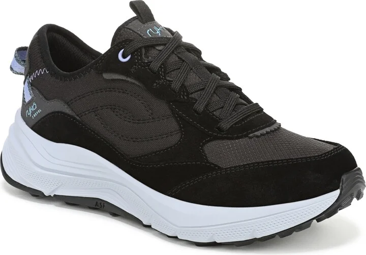 Ryka Women's Upside Tr Water-Repellant Trail Running Sneakers - Black Mesh/Suede/Fabric