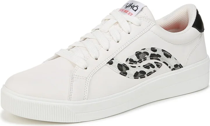 Ryka Womens Viv Next Court Inspired Shoes White Leopard 7.5 M