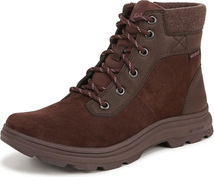 Ryka Womens Women's Brunswick Weatherproof Ankle Boot Chicory Brown Suede Leather 6.5 W
