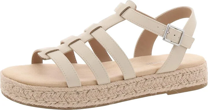 Rykerr Womens Faux Leather Strappy Fisherman Sandals