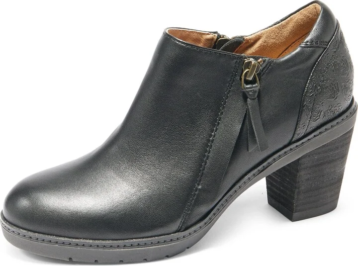 Rylee Floral Embossed Leather Bootie - Image 11