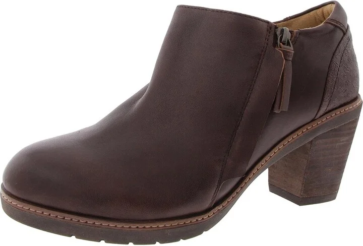 Rylee Womens Zipper Leather Ankle Boots
