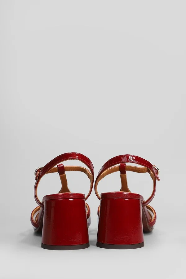 Ryona Sandals In Red Leather - Image 4