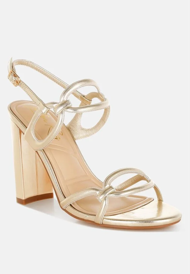 Ryzah Metallic Cut Out Chain Sandals - Image 4