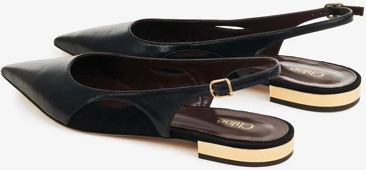 Saada Leather and Suede Slingback Flats - Image 2