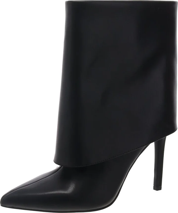 SABEEL Womens Fold-Over Manmade Ankle Boots