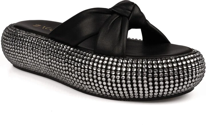Sabella Rhinestone Platform Slide Sandal