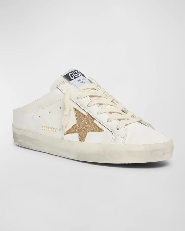 Sabot Mixed Leather Glitter Slide Sneakers - Image 2