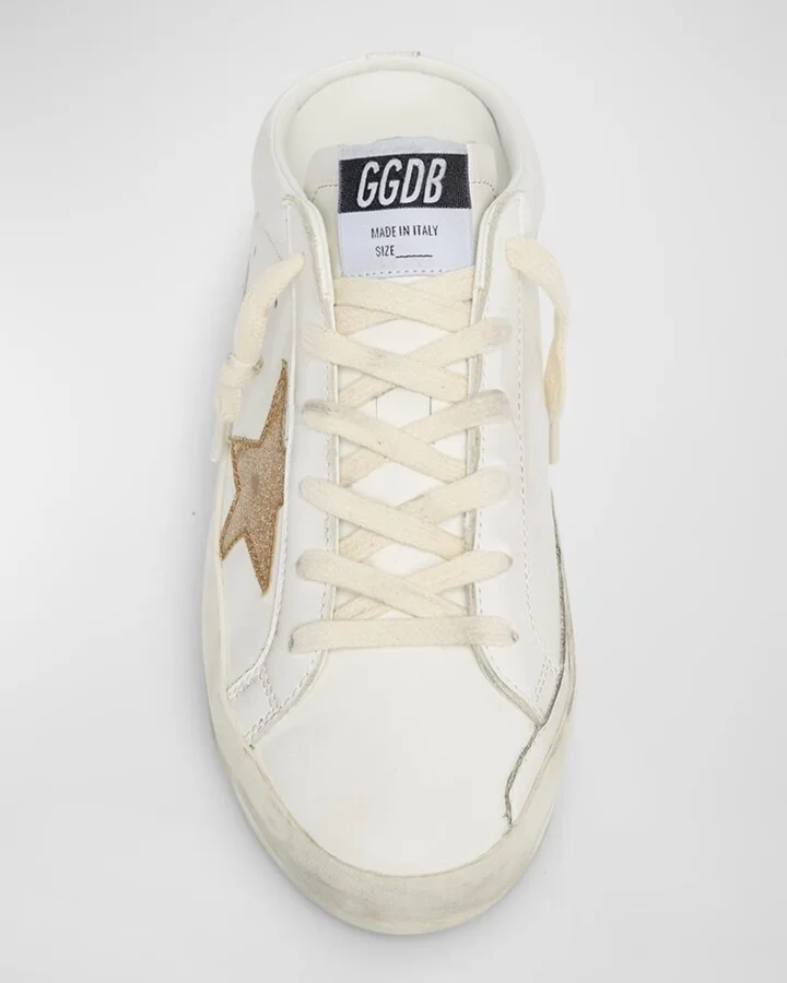 Sabot Mixed Leather Glitter Slide Sneakers - Image 3