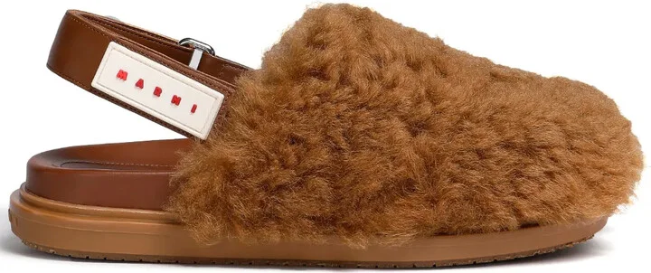 Sabot shearling mules