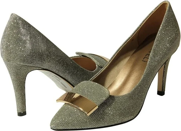Sabrin Pumps Women's US 8 Gray Leather Pointed Toe Stiletto Heel KHD741