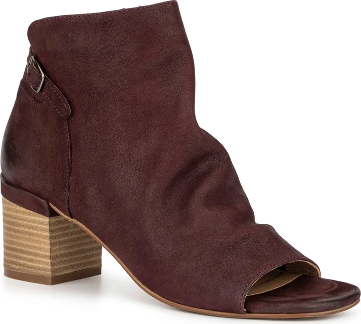 Sabrina Leather Block Heel Bootie