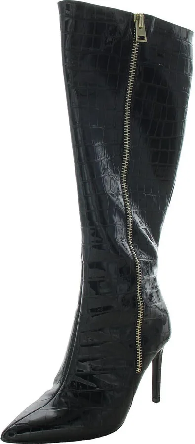 Sabrinaa Womens Wide Calf Patent Knee-High Boots