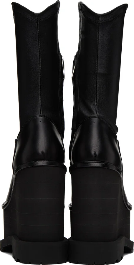 sacai Black Cowboy Wedge Boots - Image 2