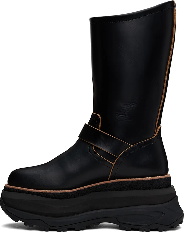 sacai Black Engineer Boots - Image 3