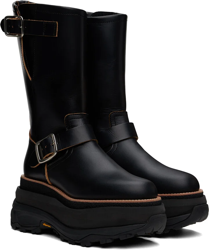sacai Black Engineer Boots - Image 4
