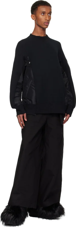 sacai Black Faux-Fur Derbys - Image 5