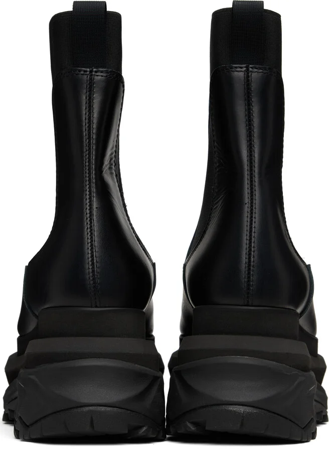 sacai Black Leather Chelsea Boots - Image 2