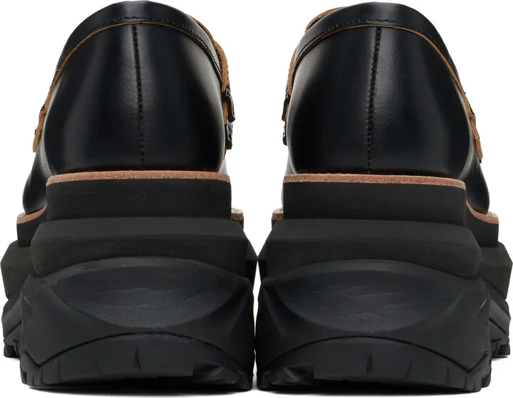 sacai Black Leather Loafers - Image 2