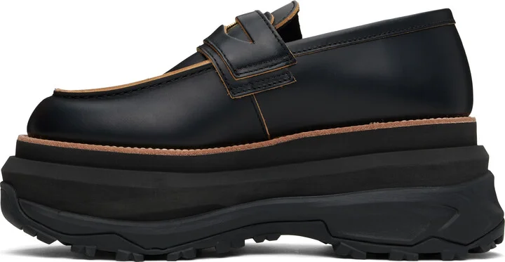 sacai Black Leather Loafers - Image 3
