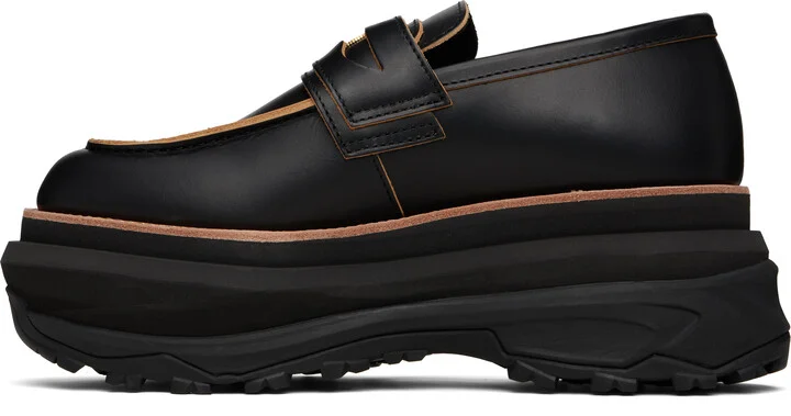 sacai Black Leather Loafers - Image 3