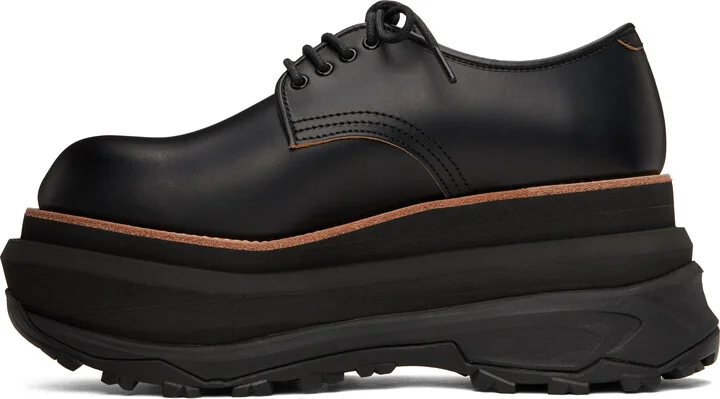 sacai Black Leather Oxfords - Image 3