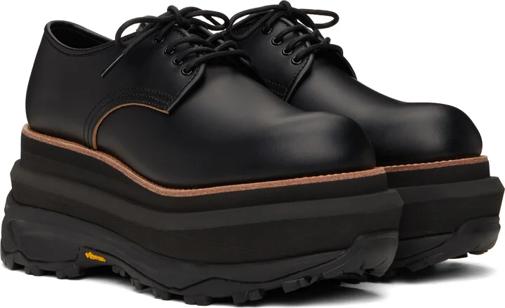 sacai Black Leather Oxfords - Image 4