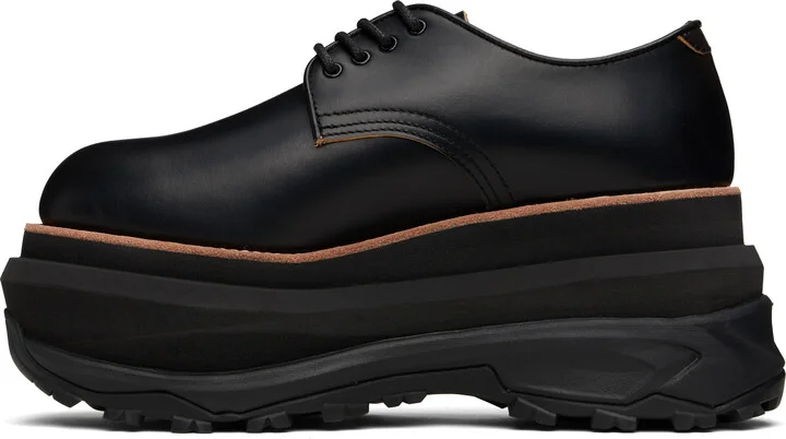sacai Black Leather Oxfords - Image 3