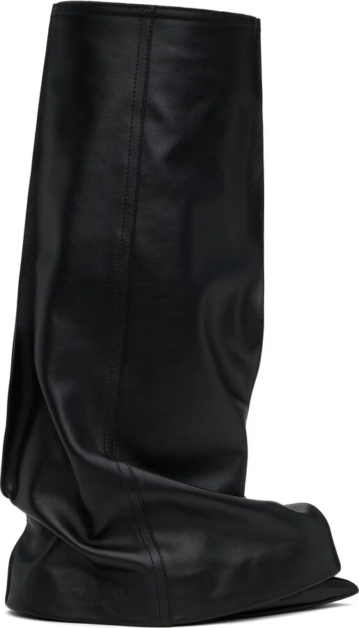 sacai Black Leather Pants Medium Tall Boots
