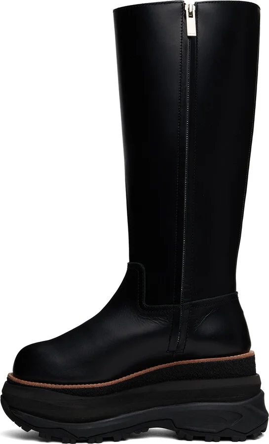 sacai Black Long Tall Boots - Image 3