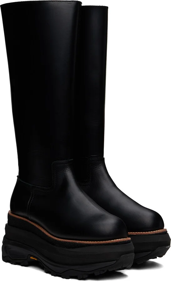 sacai Black Long Tall Boots - Image 4