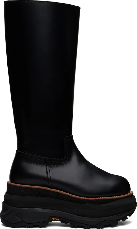 sacai Black Long Tall Boots