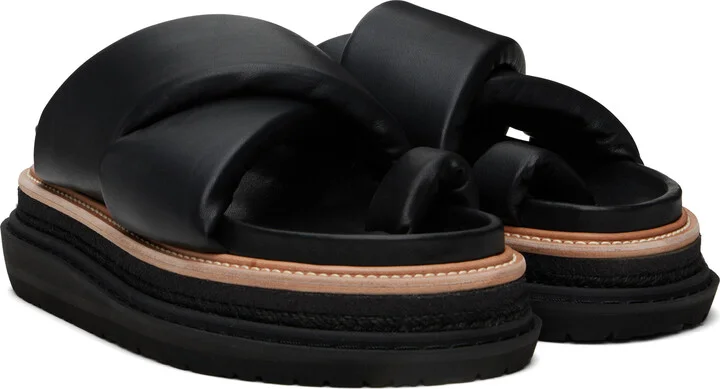 sacai Black Multiple Sole Sandals - Image 4