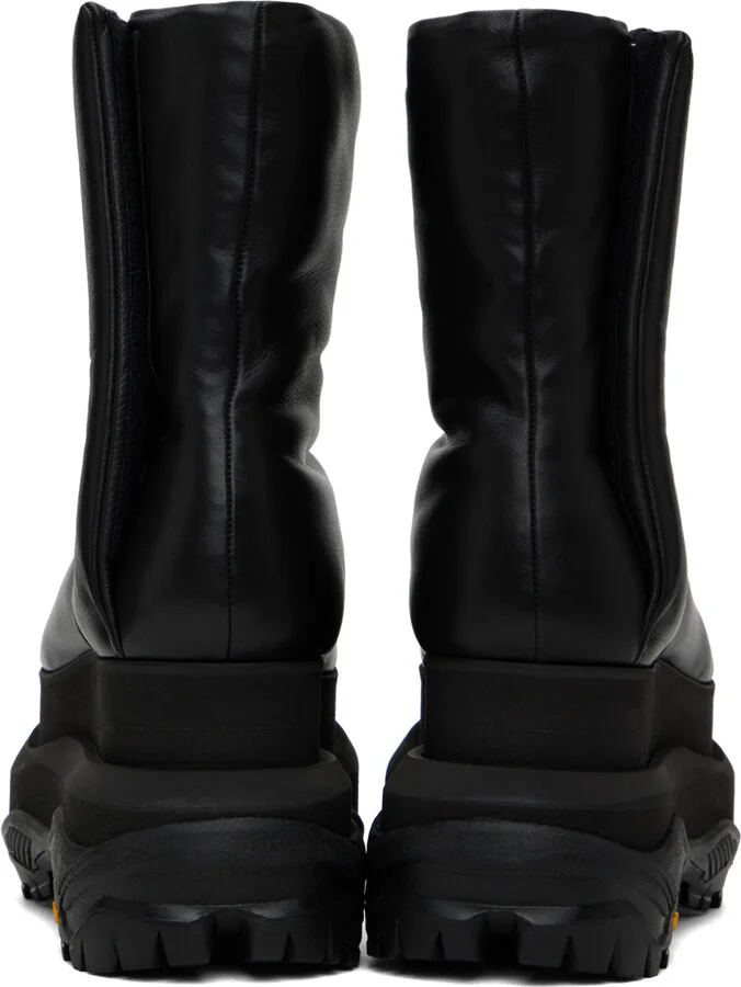 sacai Black Padded Wedge Boots - Image 2