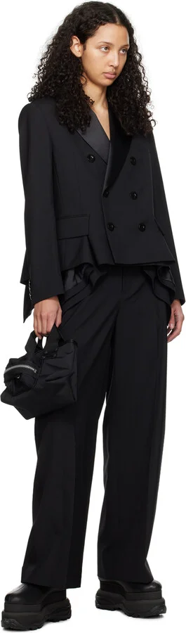 sacai Black Padded Wedge Boots - Image 5