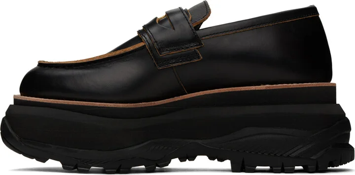 sacai Black Platform Loafers - Image 3
