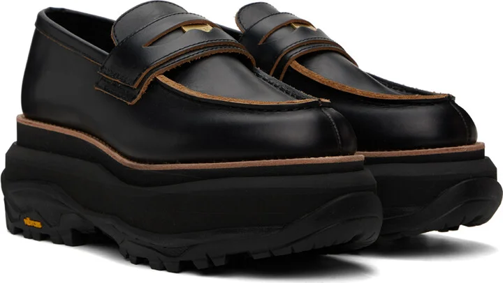 sacai Black Platform Loafers - Image 4