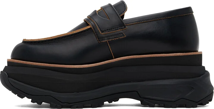 sacai Black Platform Loafers - Image 3