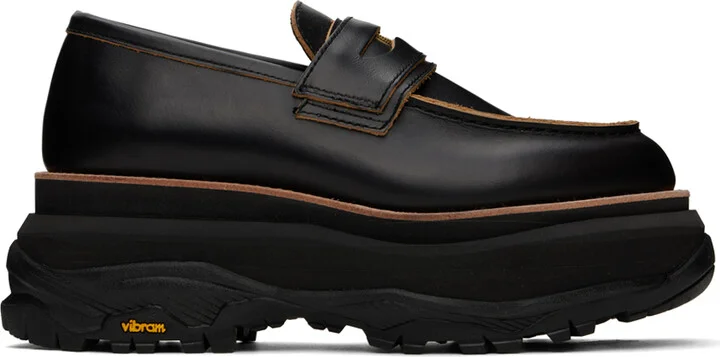 sacai Black Platform Loafers