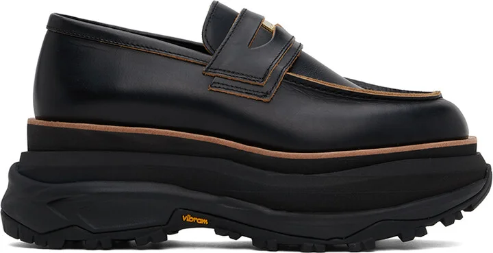 sacai Black Platform Loafers
