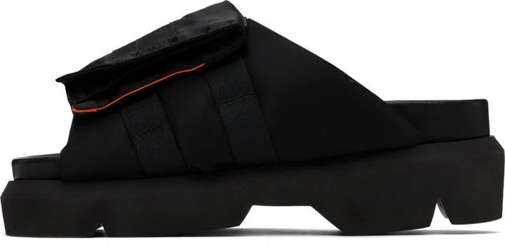 sacai Black Pocket Slides - Image 3
