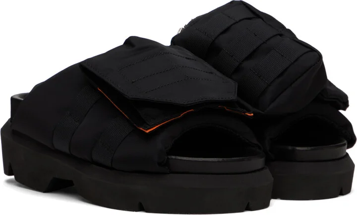 sacai Black Pocket Slides - Image 4
