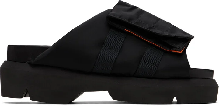 sacai Black Pocket Slides