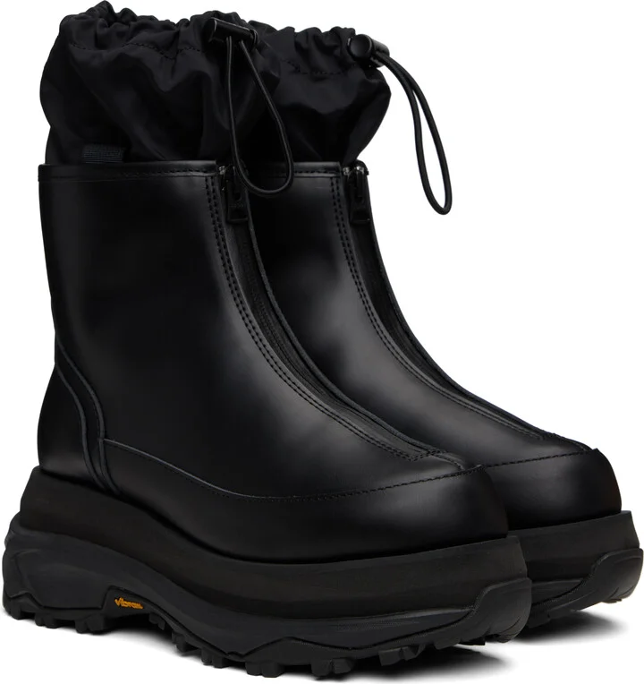 sacai Black Zip Up Boots - Image 4
