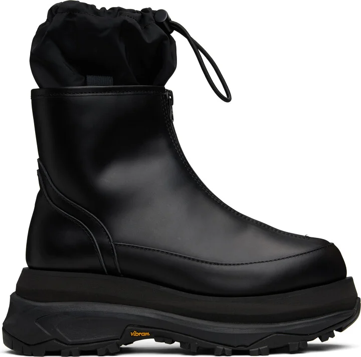 sacai Black Zip Up Boots