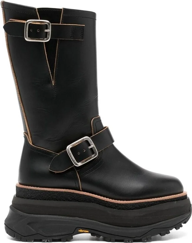 Sacai Buckle Detailed Engineer Boots