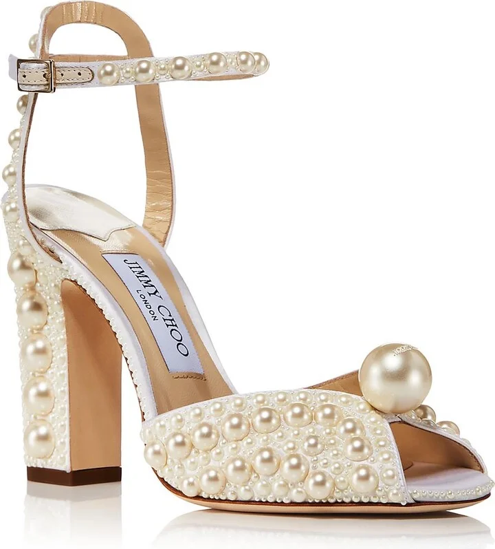 Sacaria 100 Womens Embellished Satin Block Heels