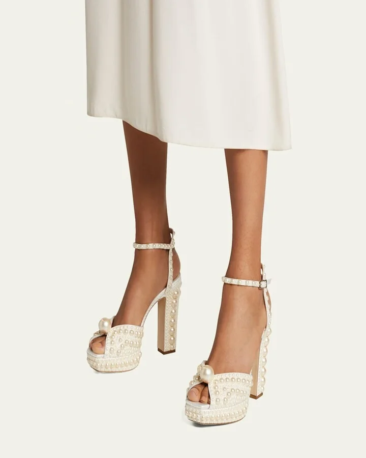 Sacaria 120mm Pearly-Stud Platform Sandals - Image 4