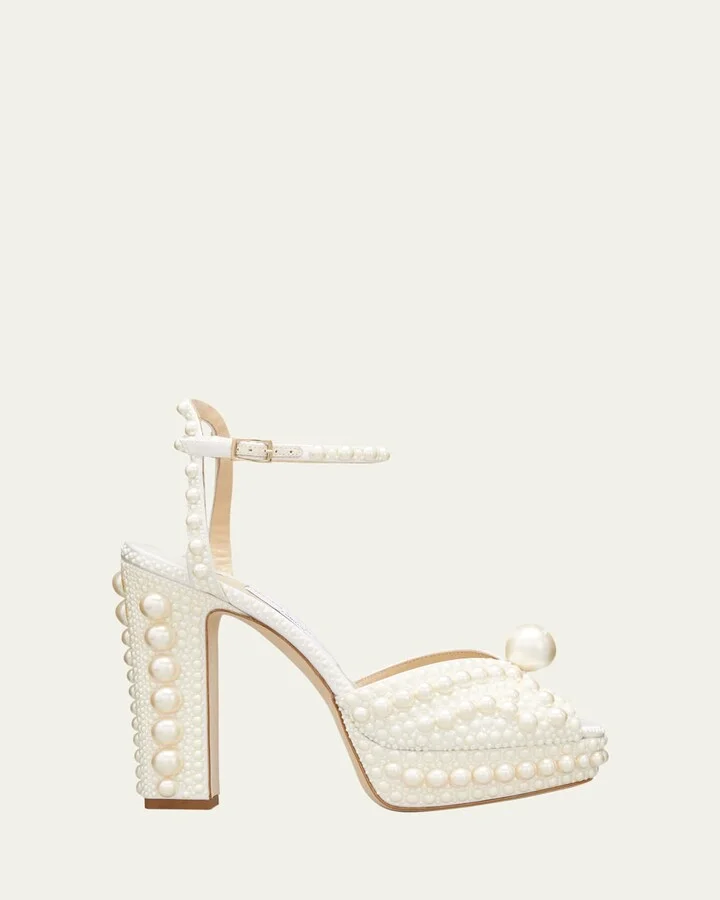Sacaria 120mm Pearly-Stud Platform Sandals